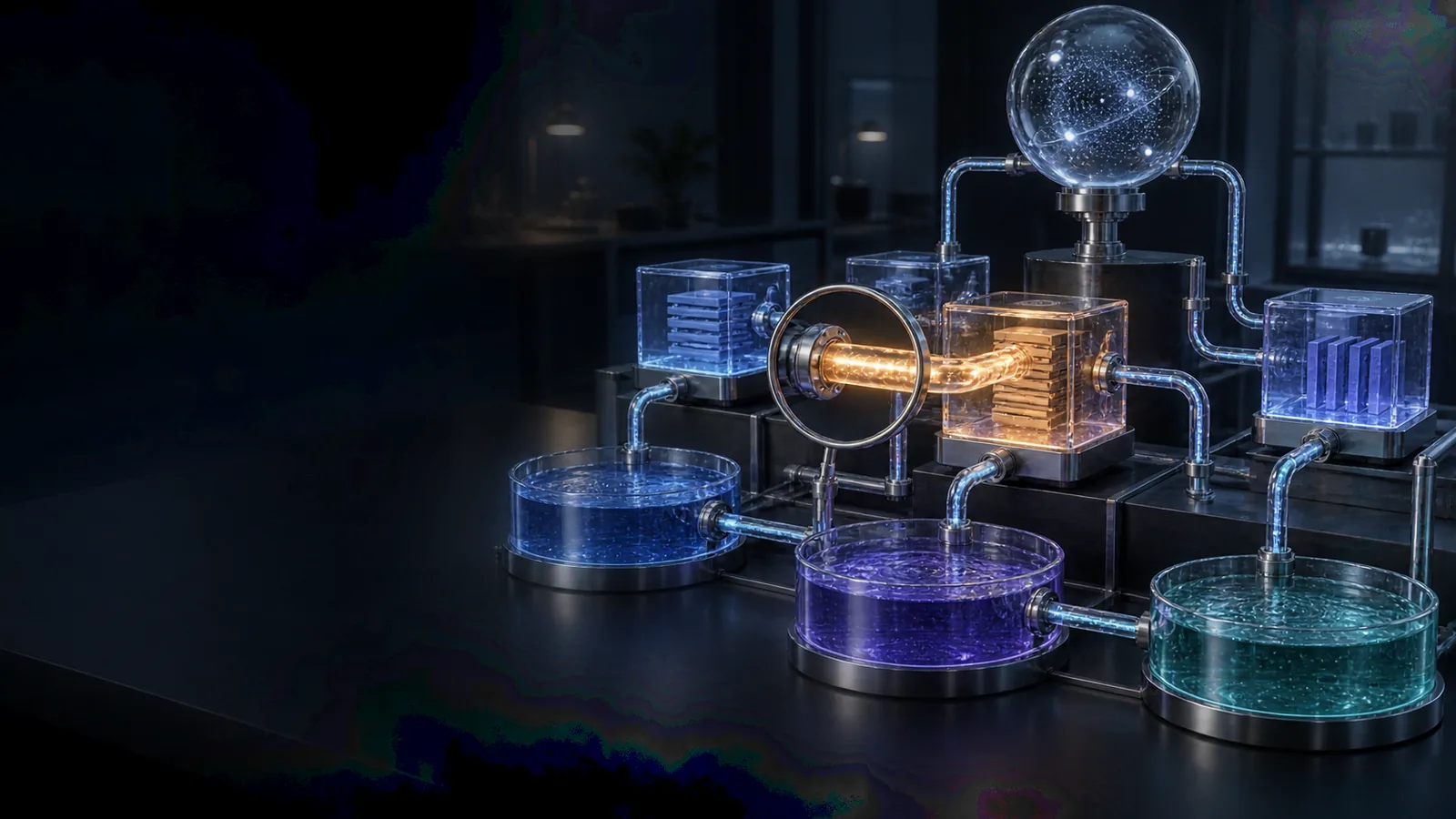 Ein DeFi-Modell verbindet Verträge, Liquiditätspools und ein geprüftes Oracle.
