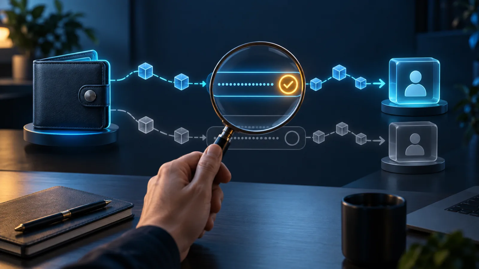 Two network paths converging on a verified address