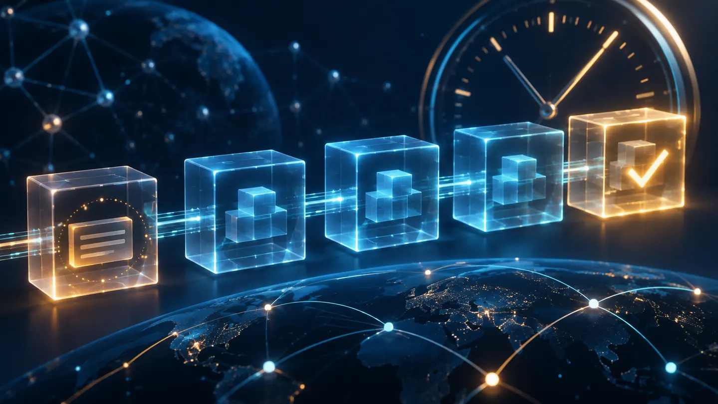 Successive blocks illustrating transaction confirmations